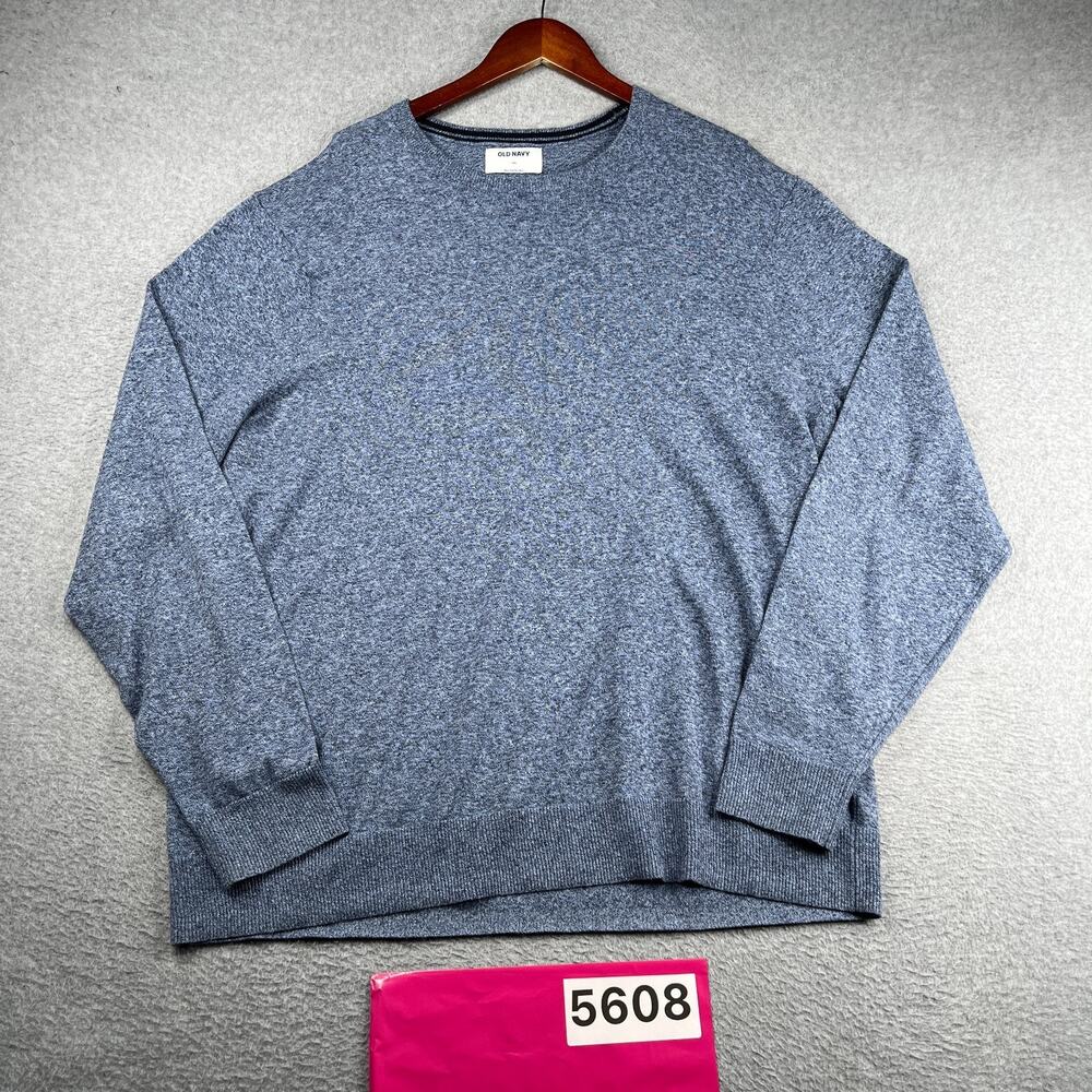 Old Navy Sweater Mens 2XL Blue Heather Knit Crew Neck Pullover Casual